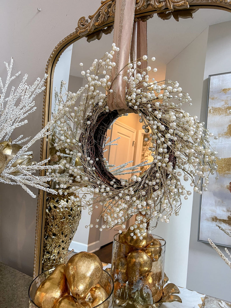 Metallic Pearl Wreath-Inspire Me! Home Decor