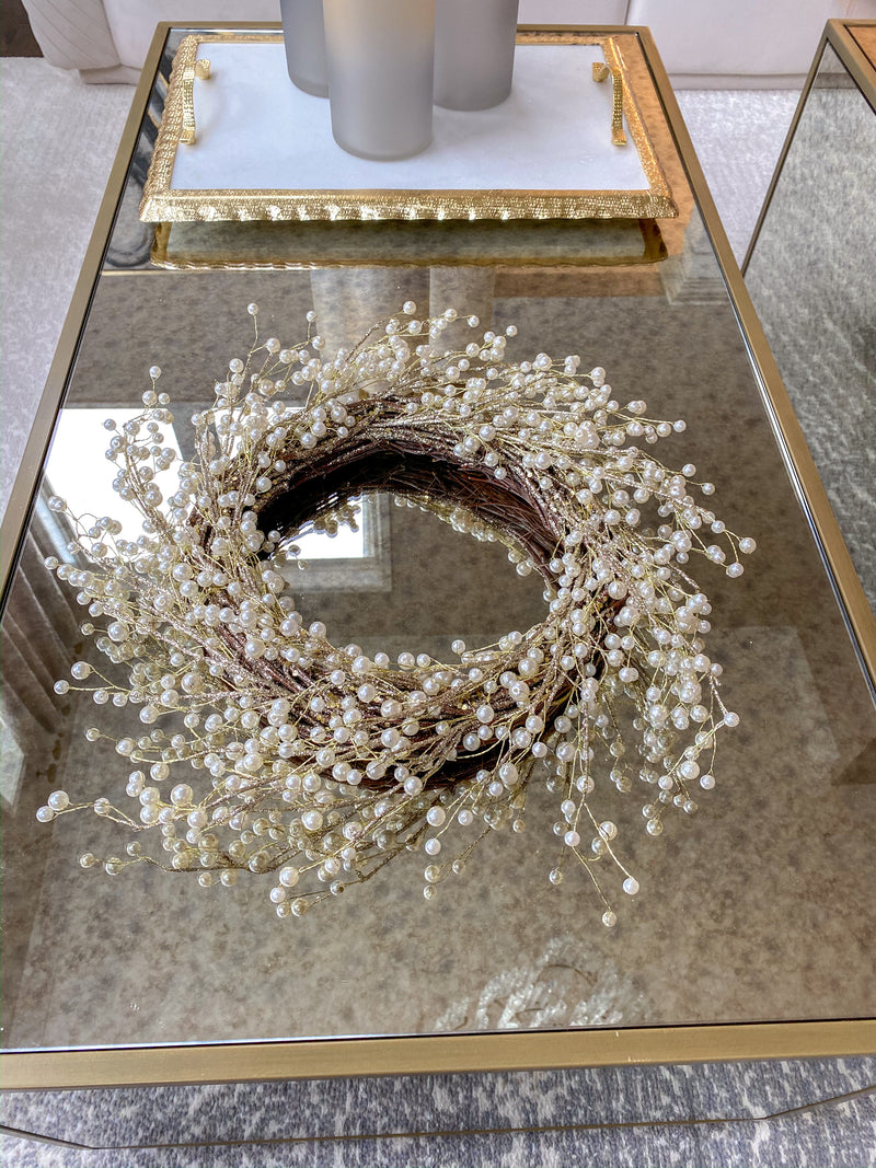 Metallic Pearl Wreath-Inspire Me! Home Decor