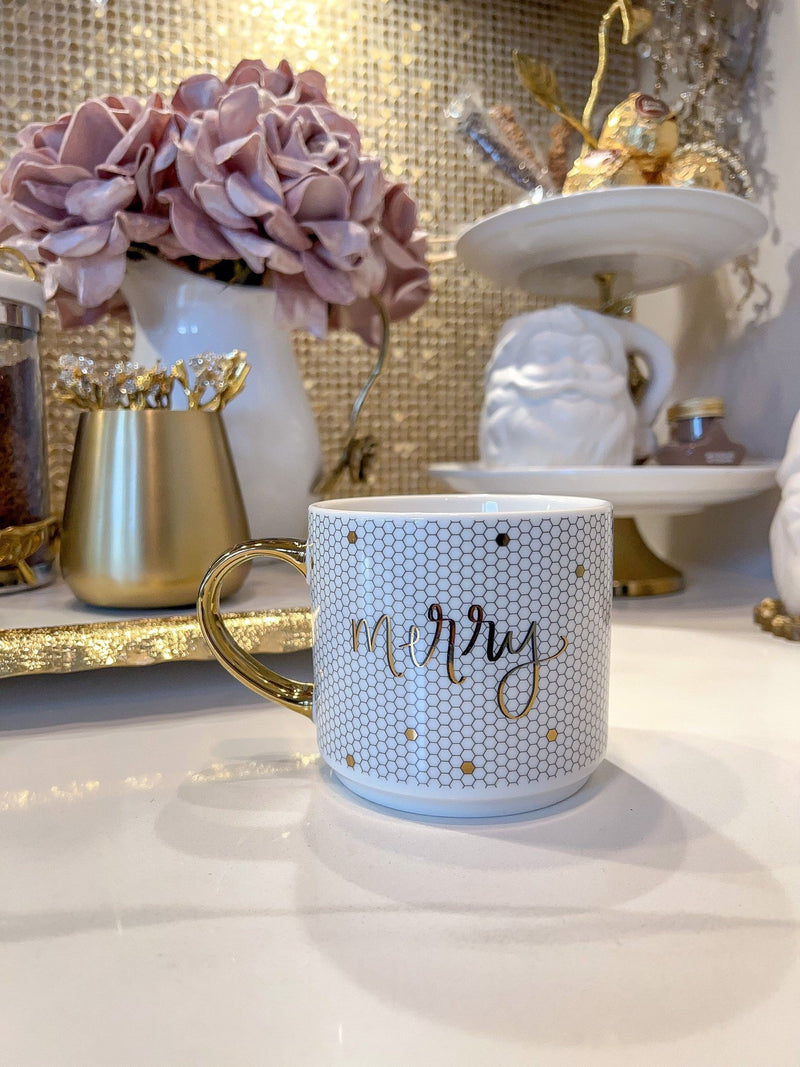 Gold Merry Mosaic Mug-Inspire Me! Home Decor