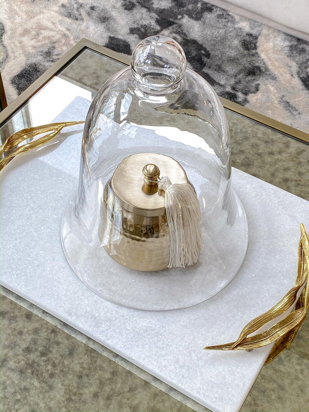 Glass Bell Cloche - Extra Large - Iron Accents