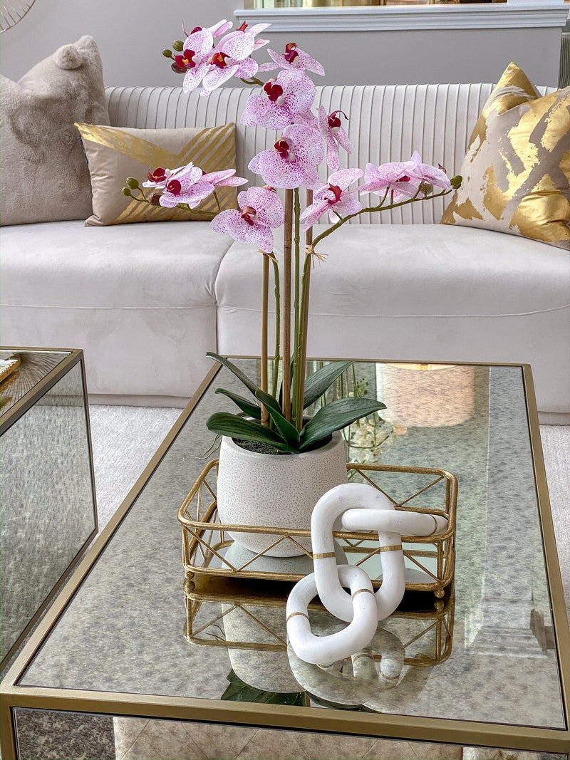 Pink Orchid Potted Faux Plant-Inspire Me! Home Decor