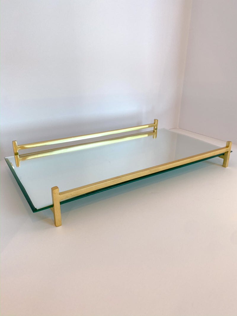 Gold Framed Rectangle Mirror Tray-Inspire Me! Home Decor