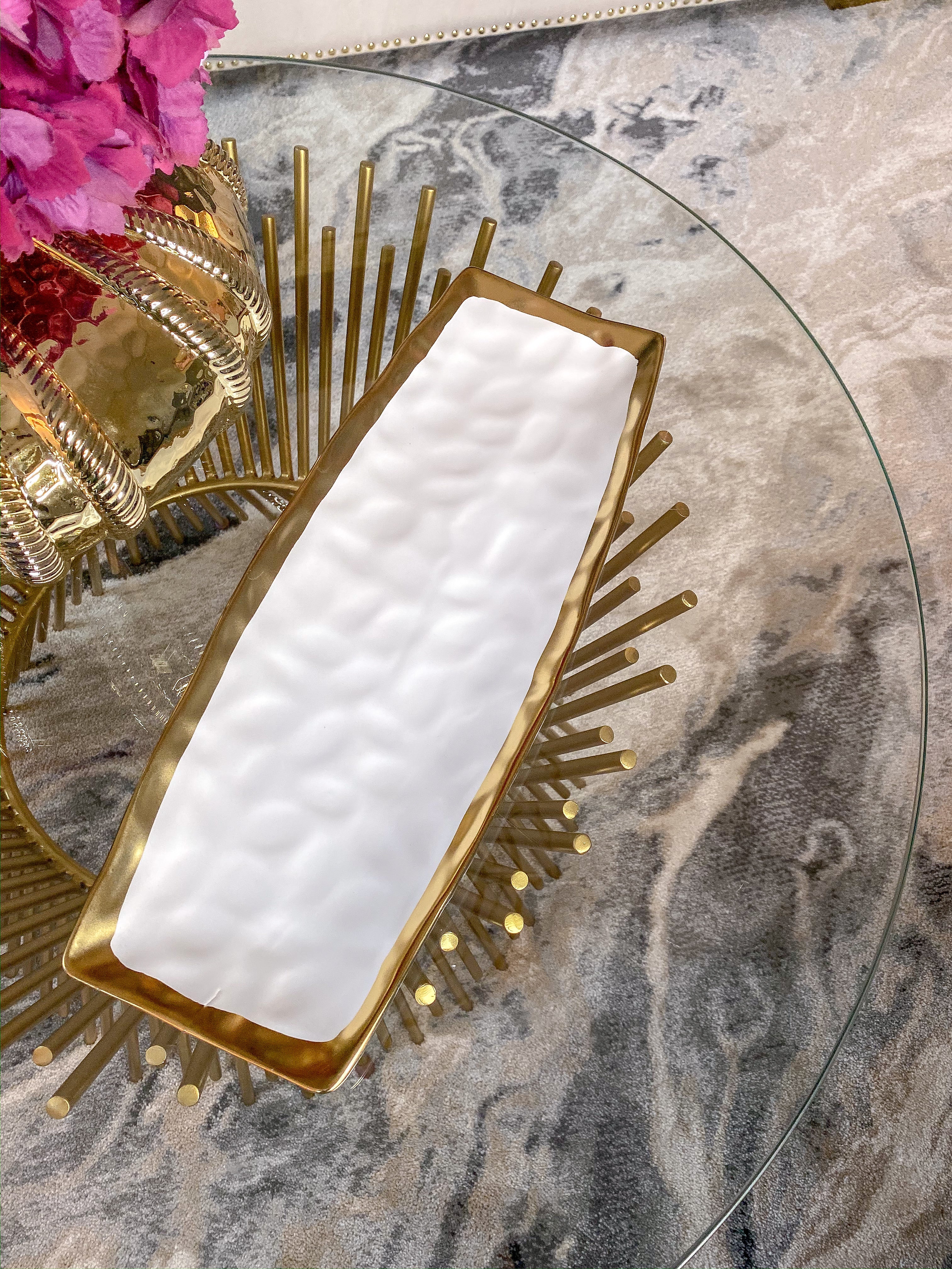 Long Gold Edge Tray-Inspire Me! Home Decor