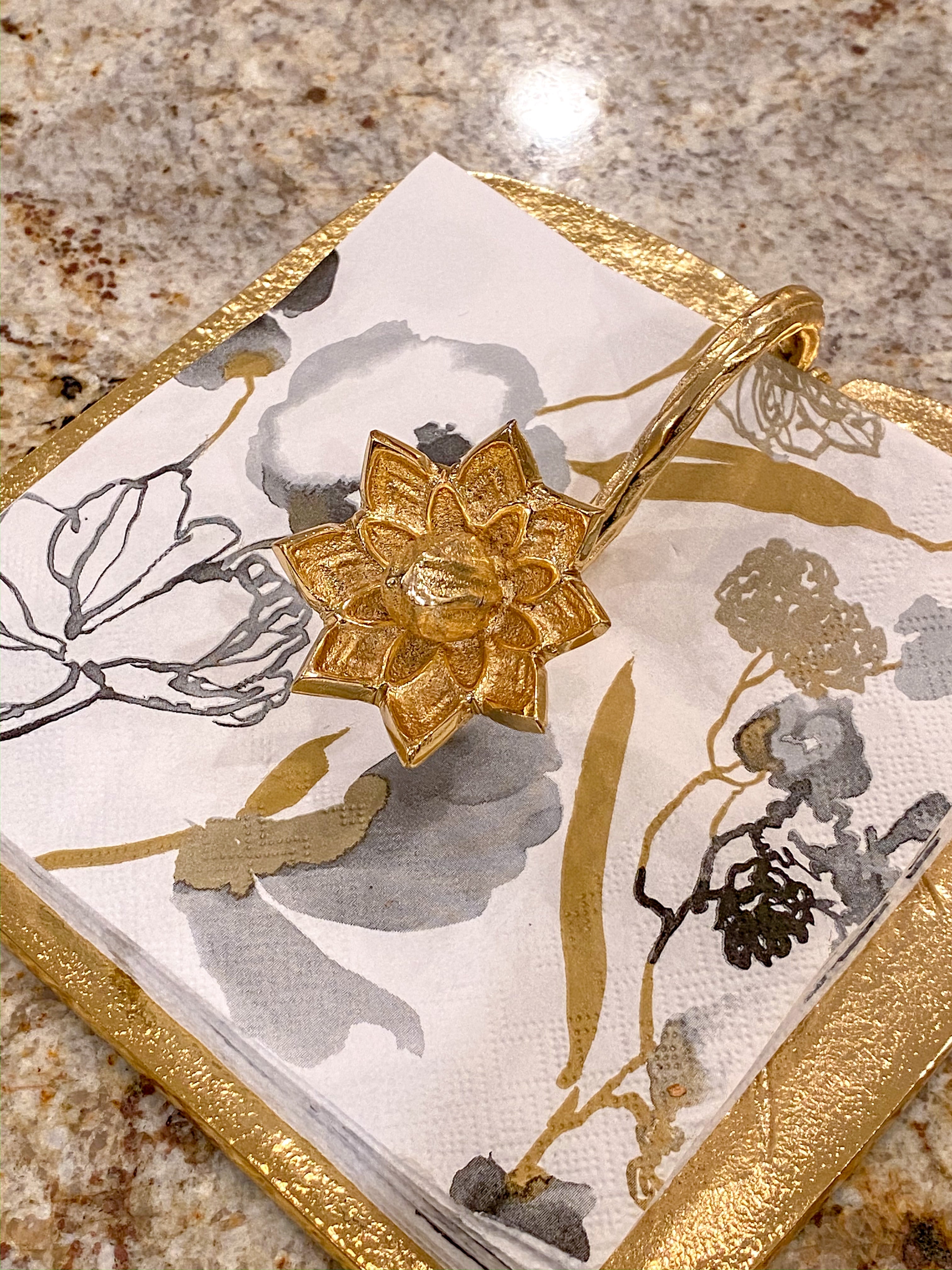 Gold Lotus Napkin Holder-Inspire Me! Home Decor