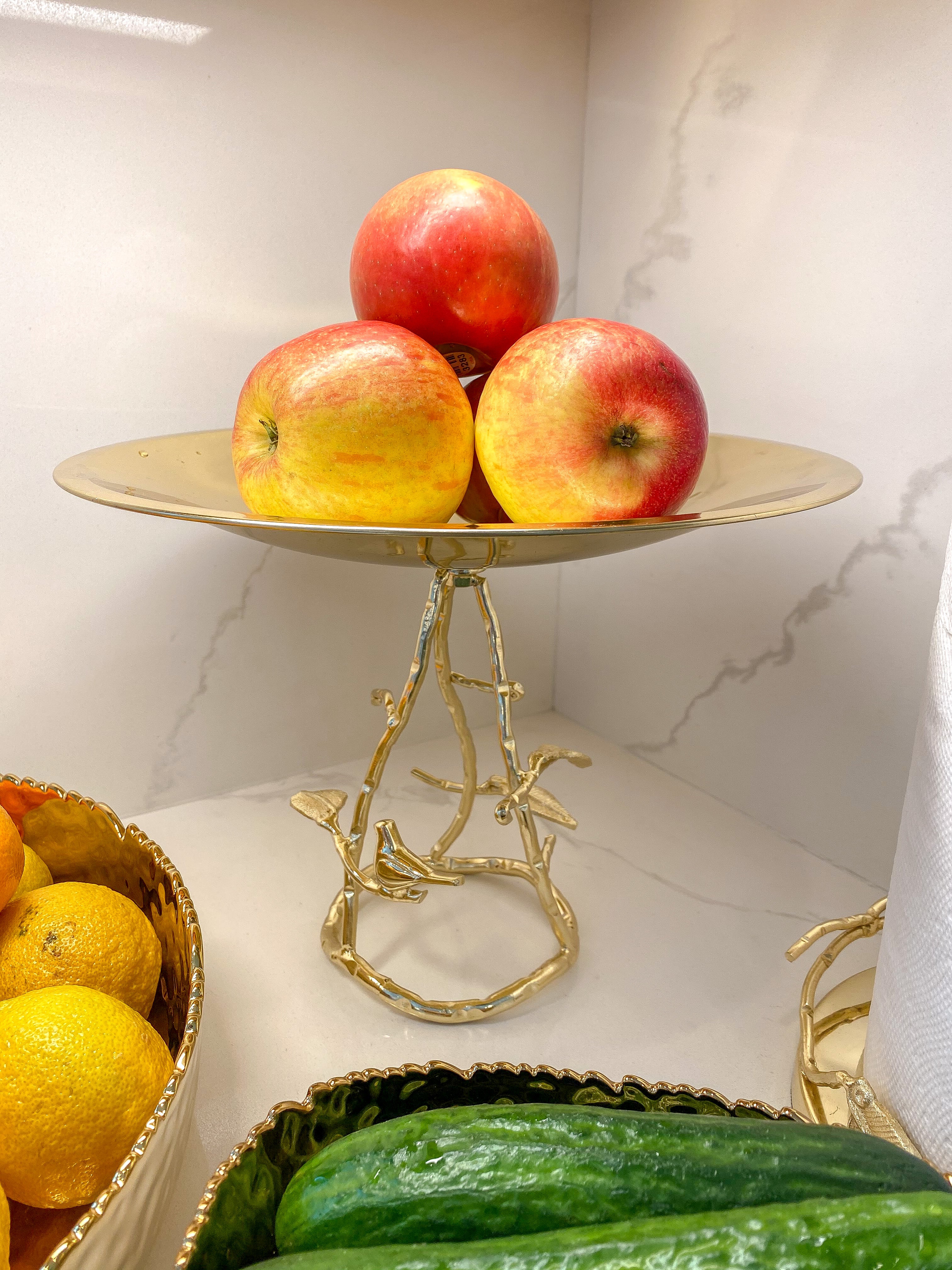 Gold Bowl on Leaf Base-Inspire Me! Home Decor