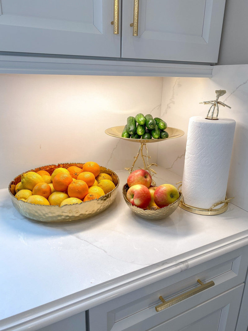 Gold Leaf Detailed Paper Towel Holder-Inspire Me! Home Decor