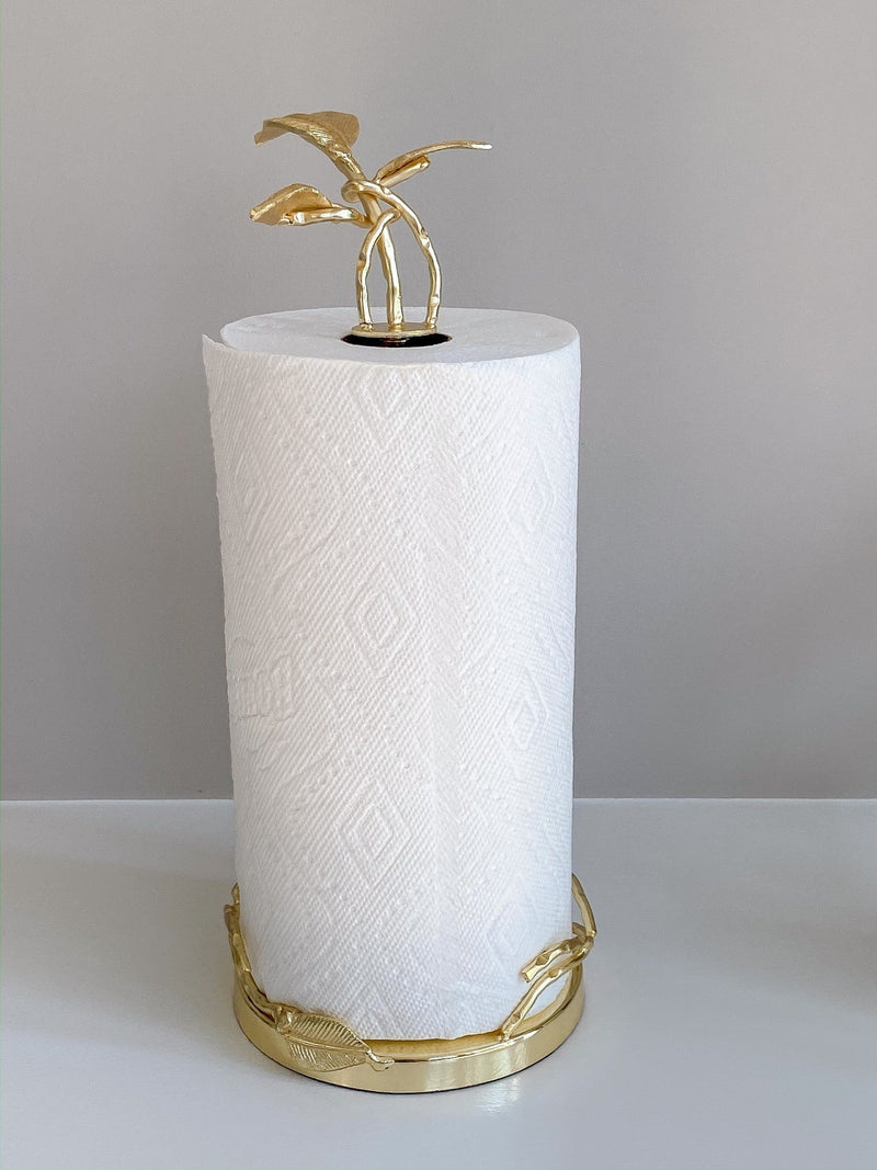 Gold Leaf Detailed Standard Paper Towel Holder-Inspire Me! Home Decor