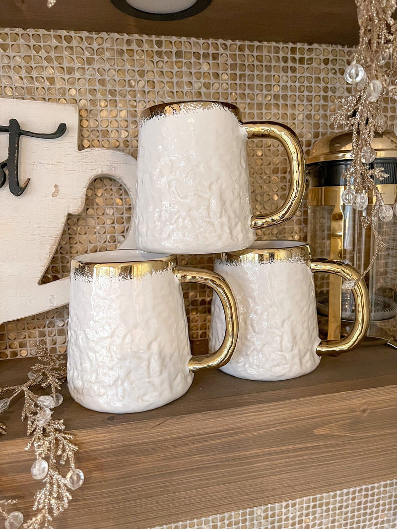 Oversized White and Gold Ombre Coffee Mug-Inspire Me! Home Decor
