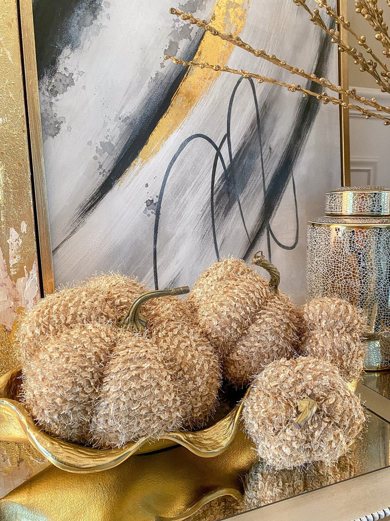 Beige Fringe Pumpkin (3 Sizes)-Inspire Me! Home Decor
