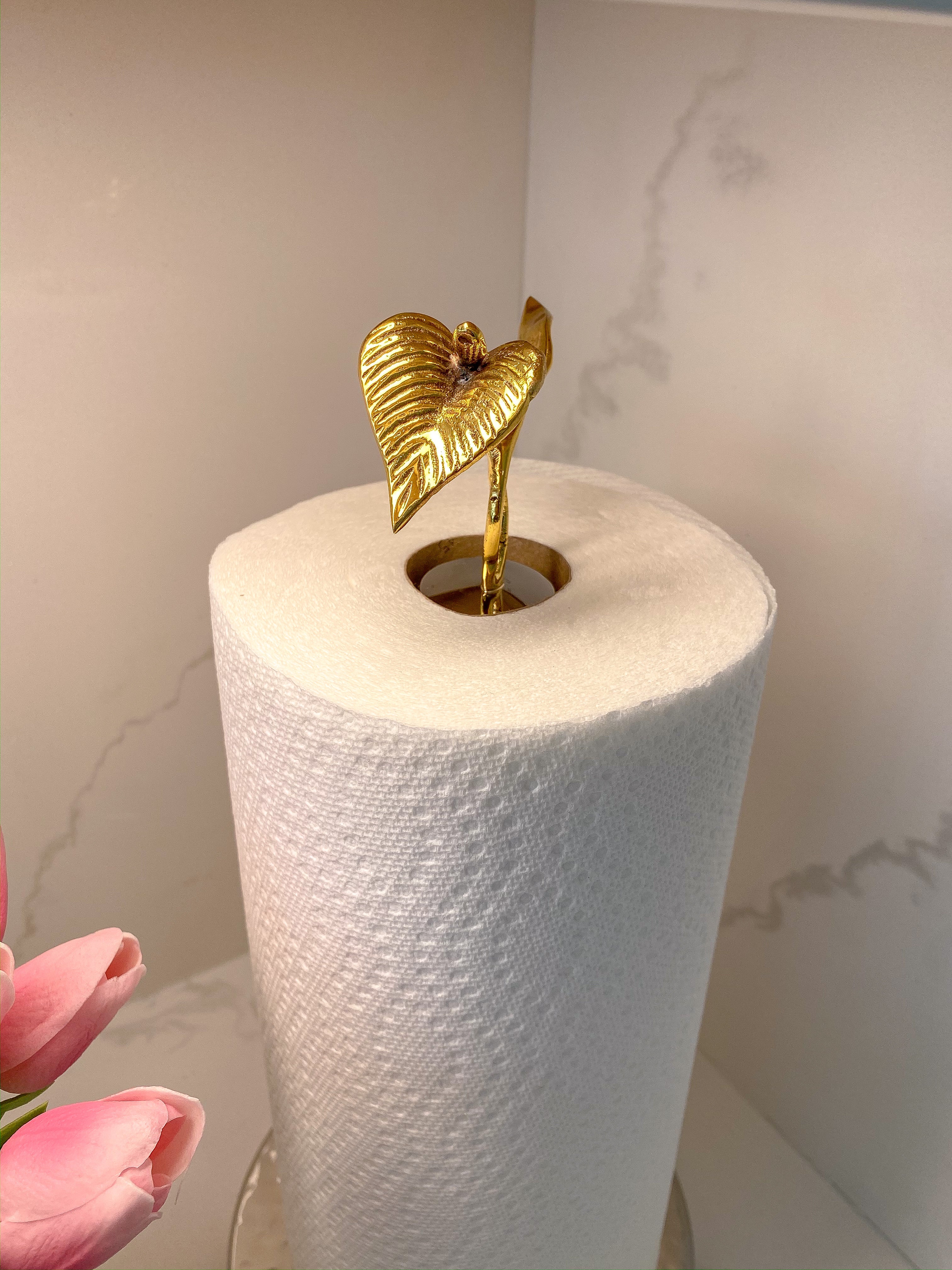 Gold Leaf Detailed Paper Towel Holder ( Available in 2 Sizes)-Inspire Me! Home Decor