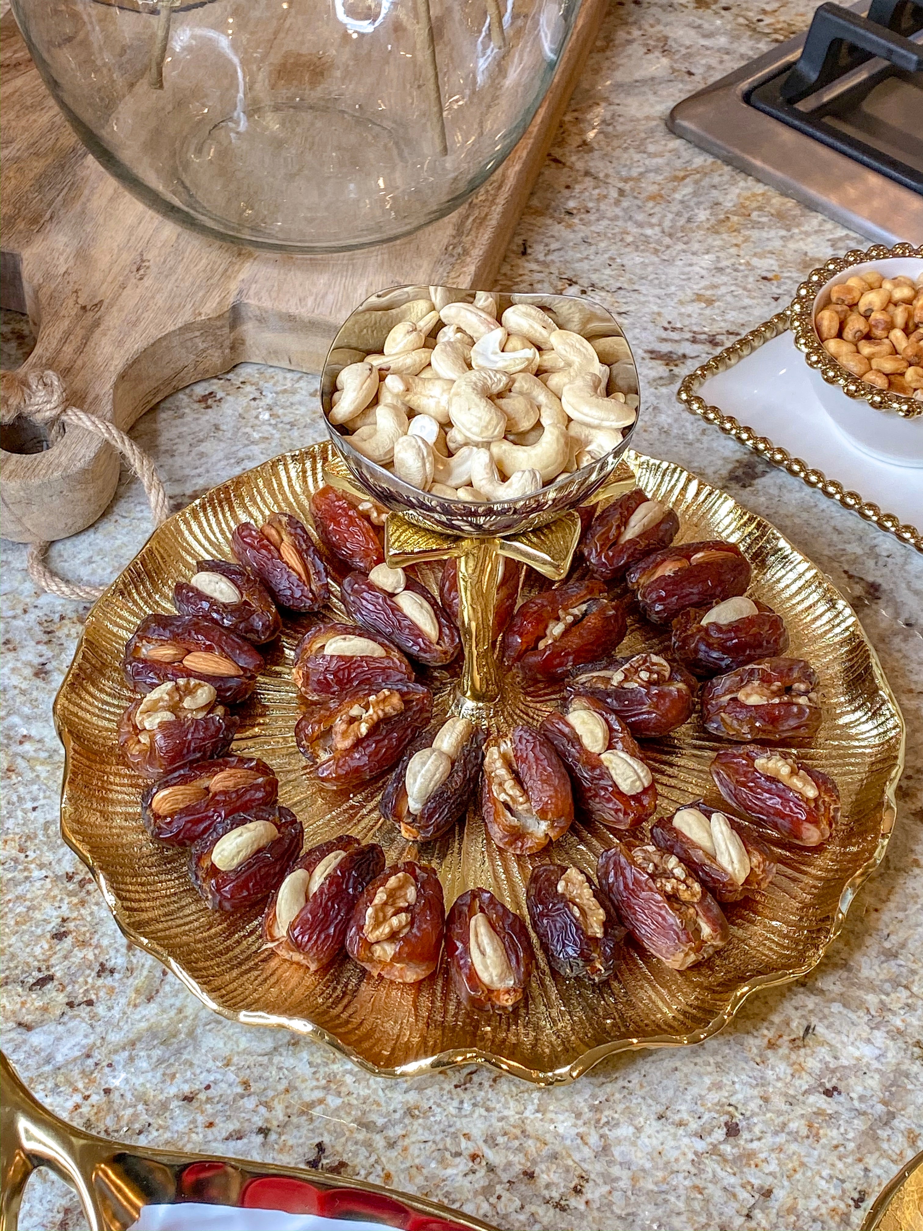 Large Gold Lotus Flower Platter-Inspire Me! Home Decor