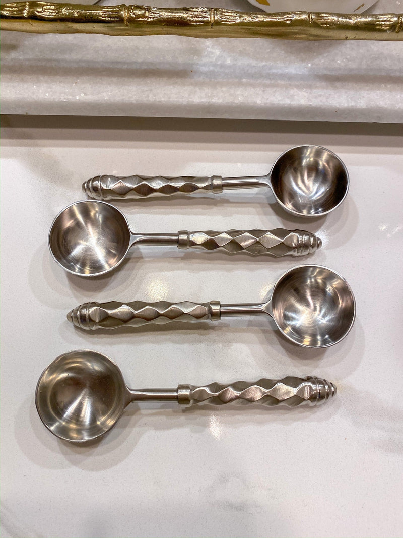 Silver Hammered Handle Spoons (Set of 4)-Inspire Me! Home Decor