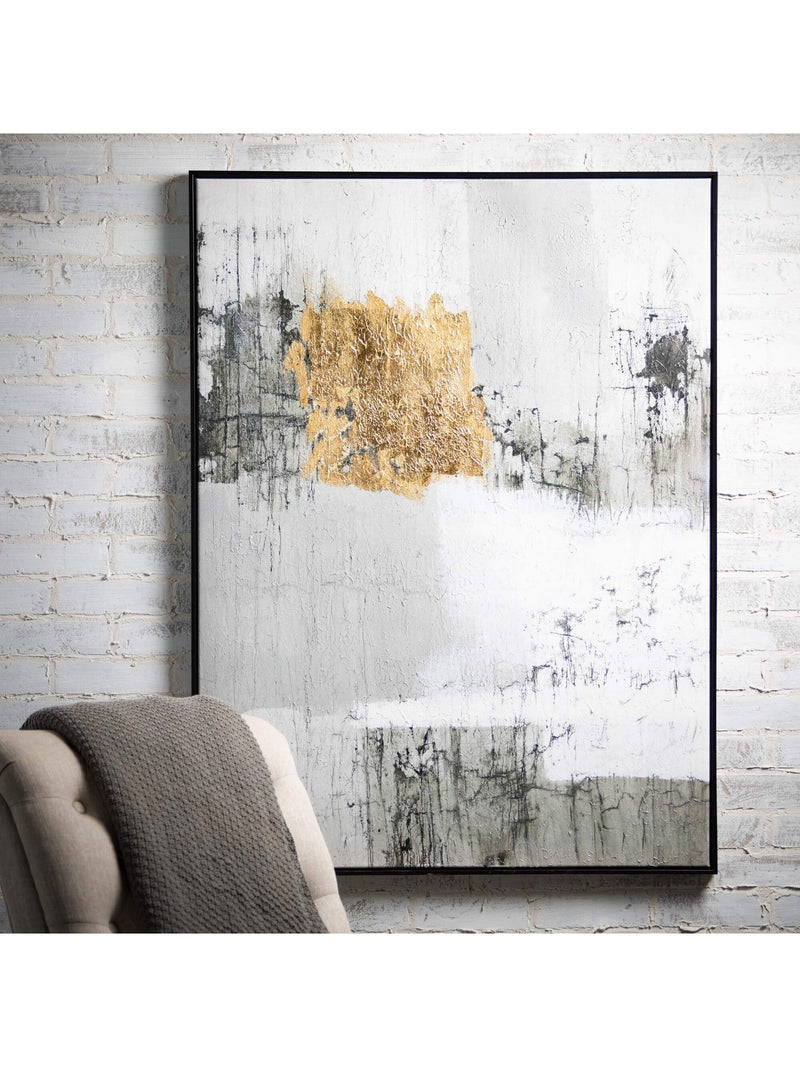 White, Gray & Gold Abstract Wall Art (2 Styles)
